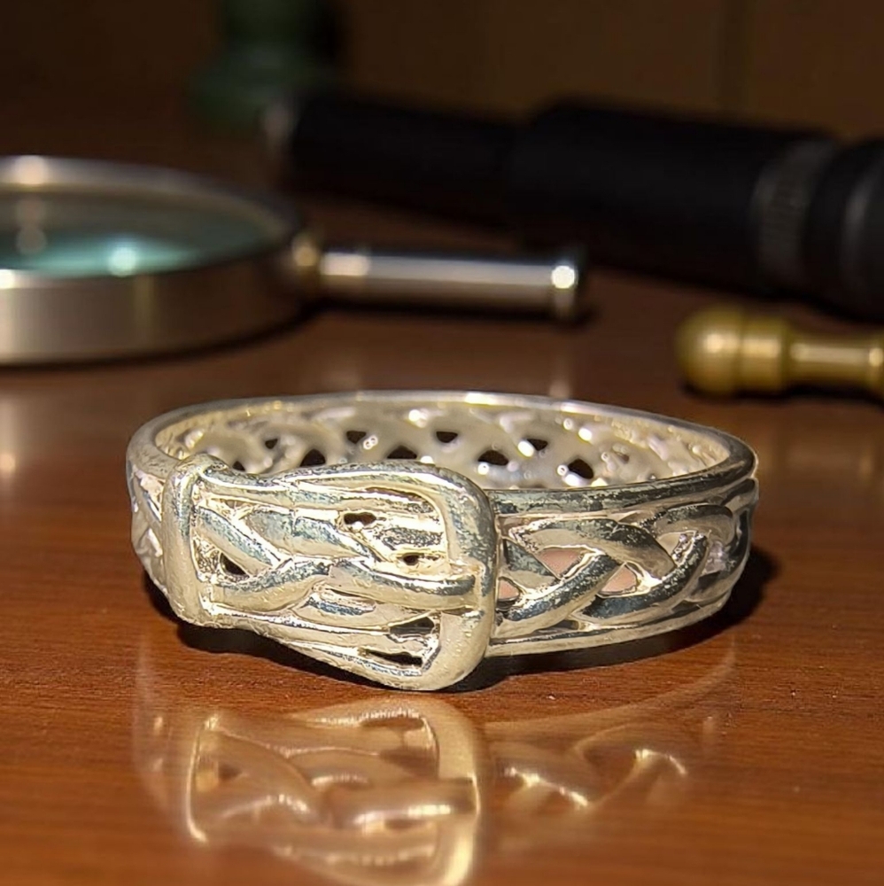 RJ Graziano Unisex Sterling Silver Belt Buckle Ring